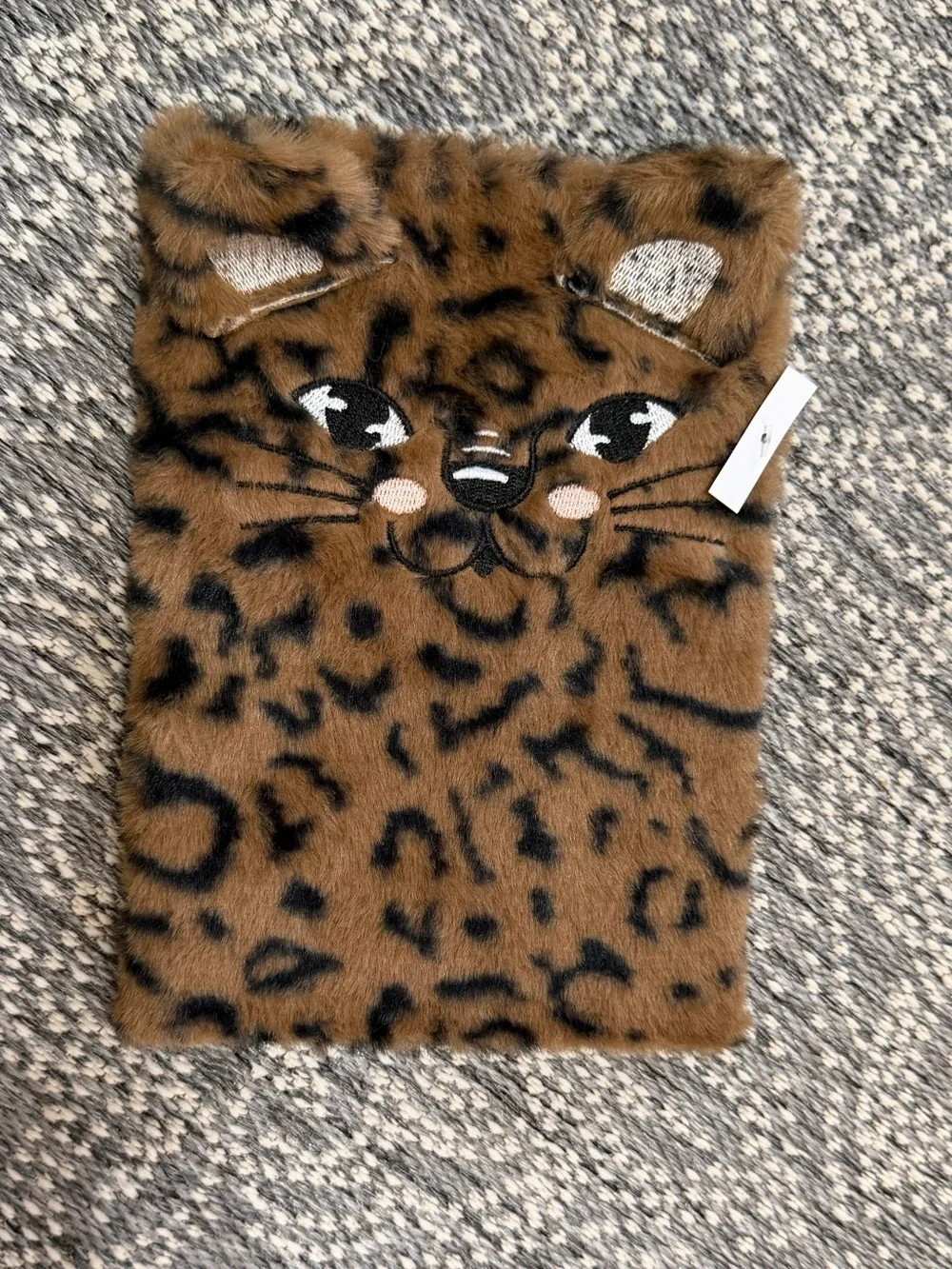 New Leopard Animal Print Plush Journal Faux Fur Journal Cat/Leopard